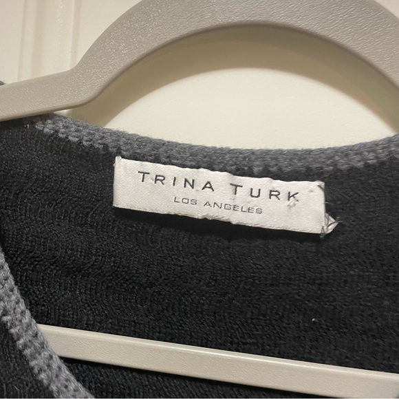 Trina Turk 100% (soft) wool  Vermouth Black with Gold button Caridgan M - Picture 4 of 9